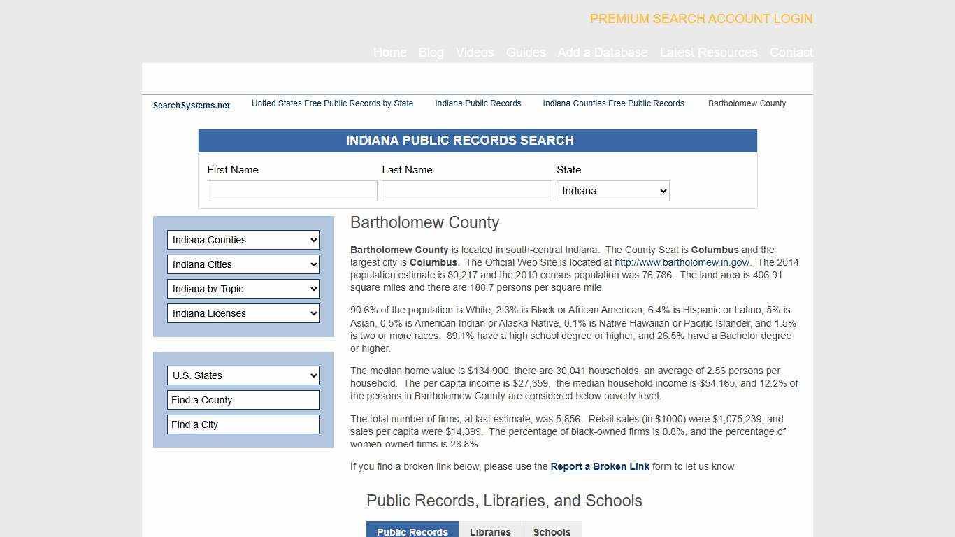 Bartholomew County Criminal and Public Records